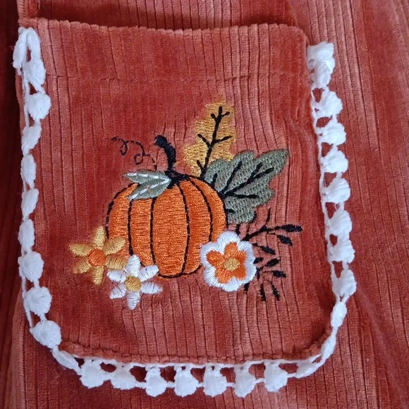 Pumpkin Embroidered Dress Girls 6x 🎃 EUC - Picture 2 of 4